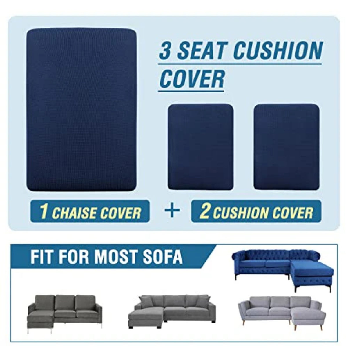Sectional Couch Covers 3 Pieces Sofa Seat Cushion Covers L Shape Separate