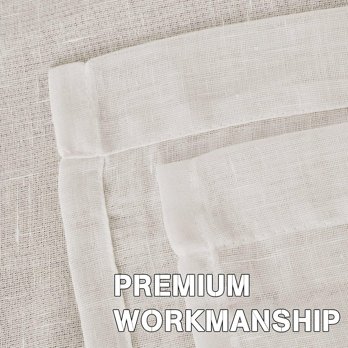 Natural Linen Semi Sheer Curtains Grommet Soft Privacy Drapes