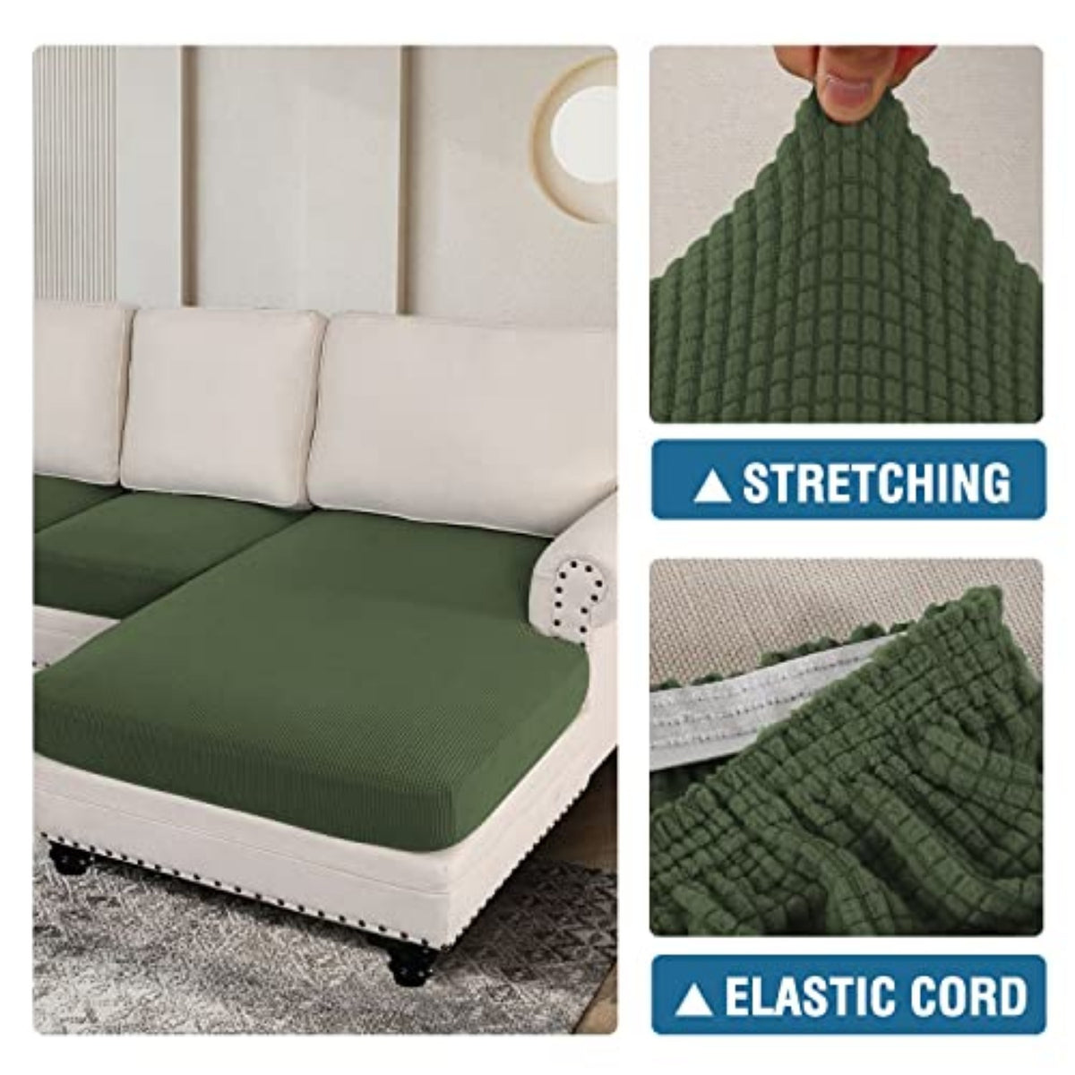 Sectional Couch Covers 3 Pieces Sofa Seat Cushion Covers L Shape Separate