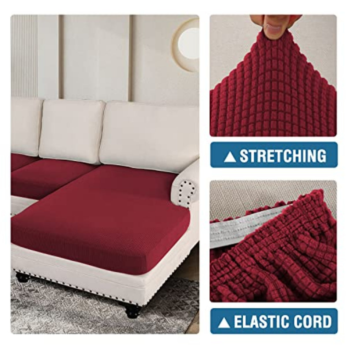 Sectional Couch Covers 3 Pieces Sofa Seat Cushion Covers L Shape Separate