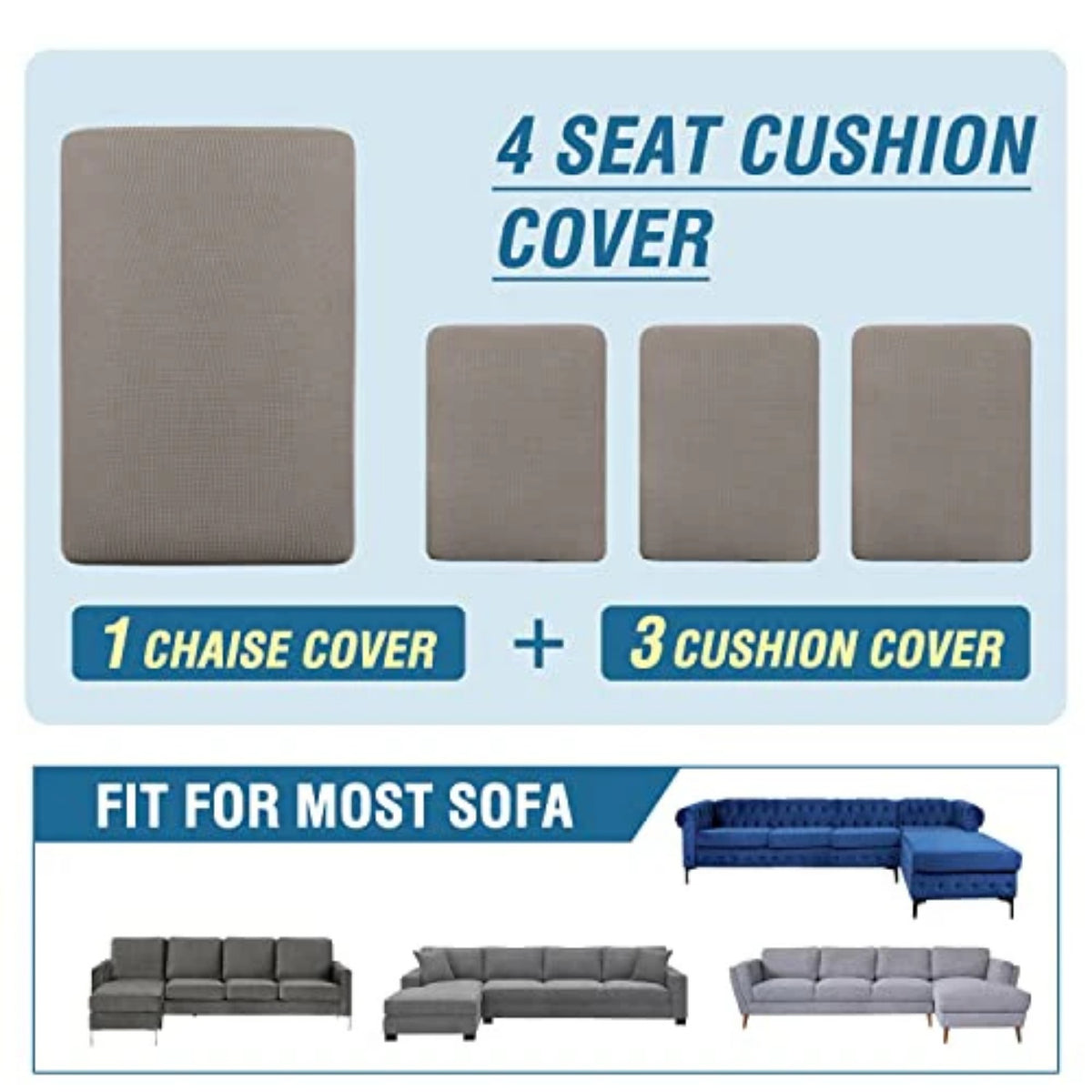 Sectional Couch Covers 3 Pieces Sofa Seat Cushion Covers L Shape Separate