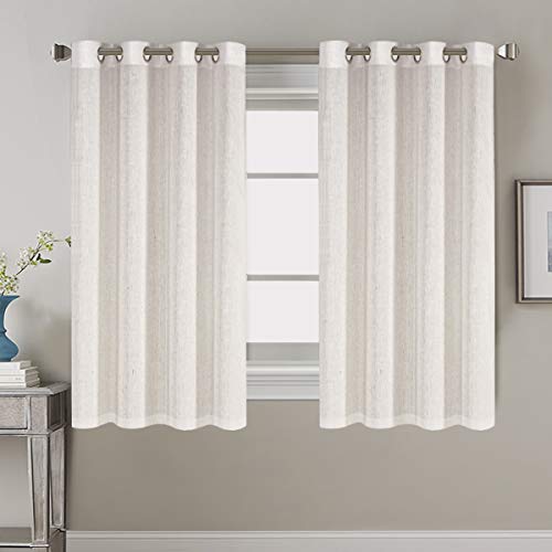 Linen Privacy Light Filtering Grommet Sheer Curtains
