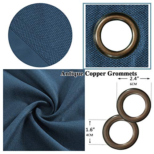 Linen Blackout Thermal Insulated Primitive Textured Grommet Curtain