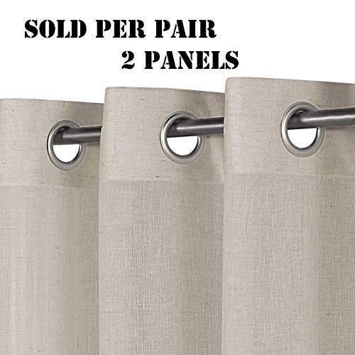 Linen Privacy Light Filtering Grommet Sheer Curtains