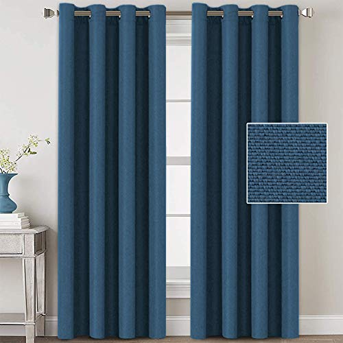 Linen Blackout Thermal Insulated Primitive Textured Grommet Curtain