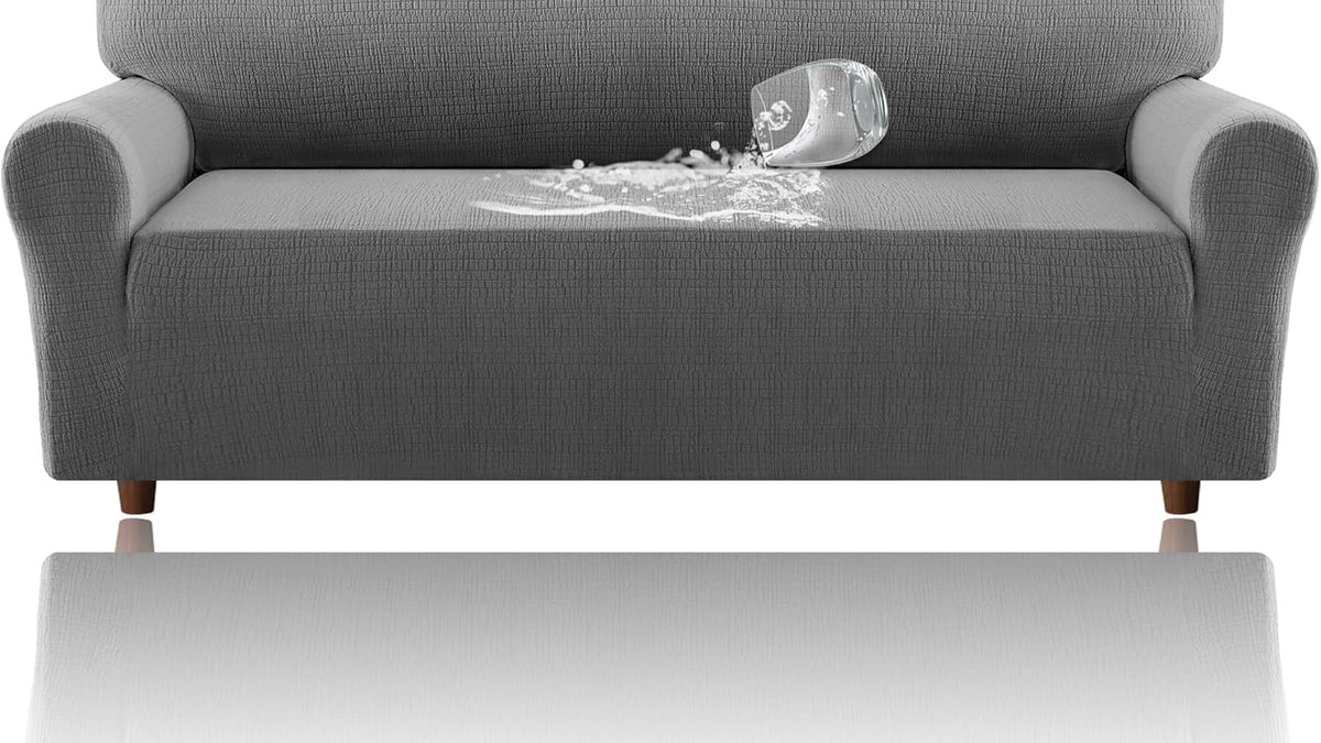Styled sofa cover in a designer living room