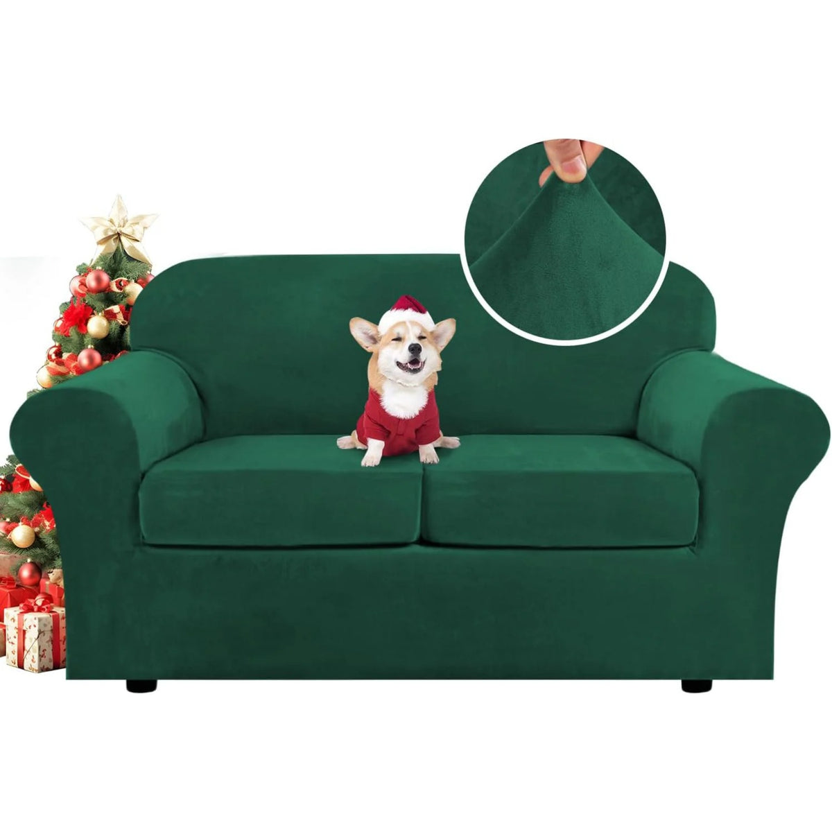 Modern Velvet Plush High Stretch Sofa Slipcover