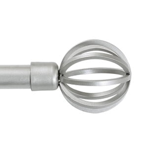 Turquoize Standard Single Adjustable Window Curtain Rod Set 3/4 in Diameter with Round Cage Finials, 28-48 in, Black