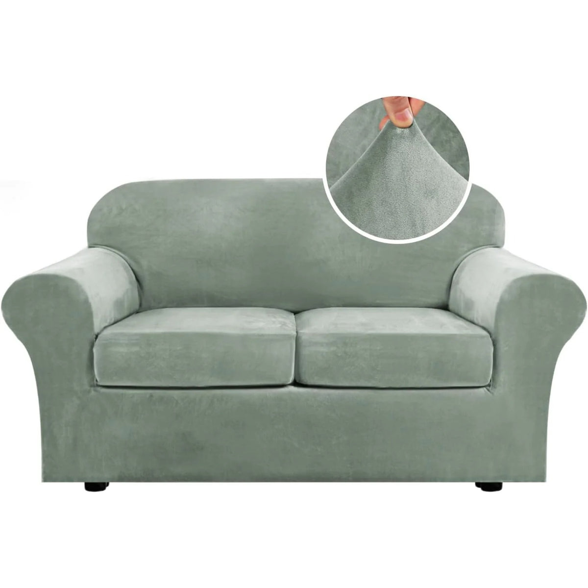 Modern Velvet Plush High Stretch Sofa Slipcover