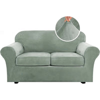 Modern Velvet Plush High Stretch Sofa Slipcover