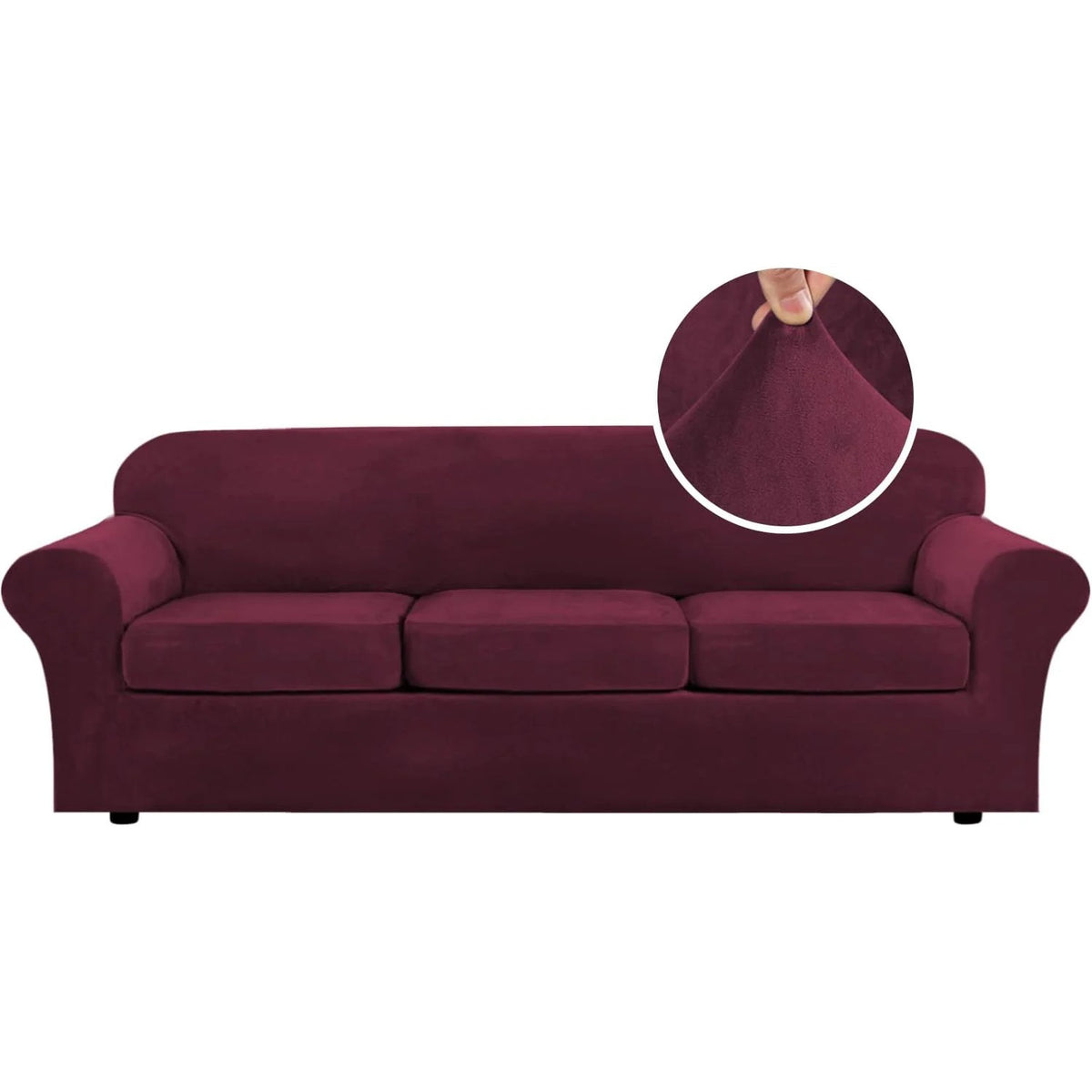 Modern Velvet Plush High Stretch Sofa Slipcover