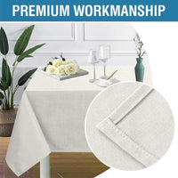 Linen Textured Table Cloths Premium Solid Tablecloth Spill-Proof Waterproof Table Cover