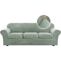 Modern Velvet Plush High Stretch Sofa Slipcover