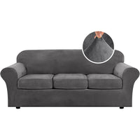 Modern Velvet Plush High Stretch Sofa Slipcover