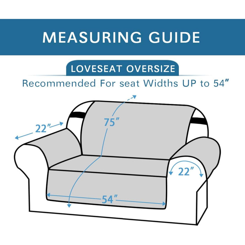 Reversible Furniture Protector Anti-Slip Water Resistant 2" Elastic Straps Couch Covers
