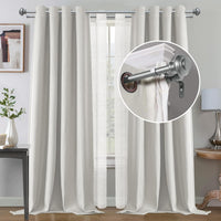 Double Curtain Rods for Windows Adjustable Decorative Telescoping Double Curtain Rod