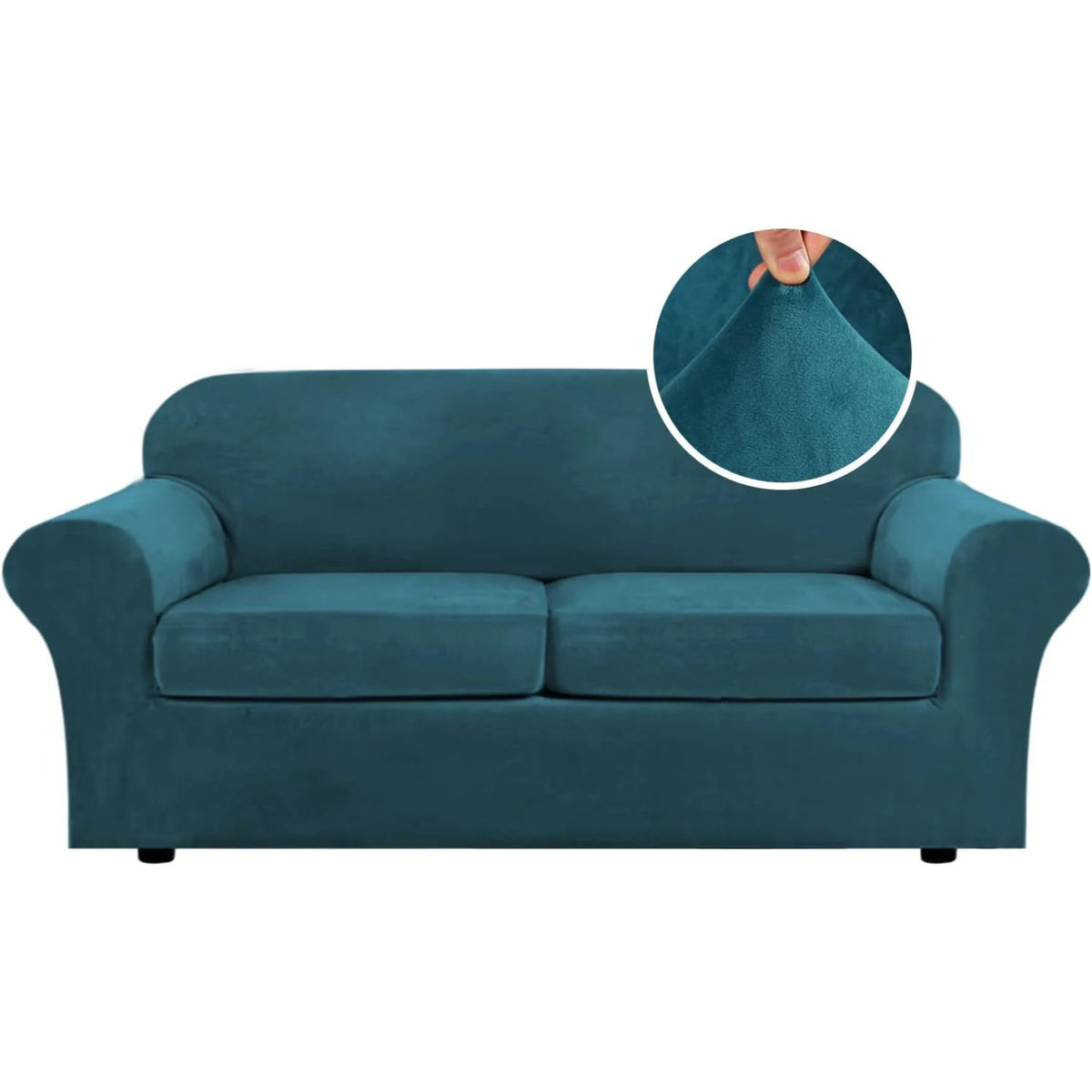 Modern Velvet Plush High Stretch Sofa Slipcover
