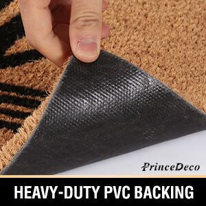 Prince Deco Doormats for Outside Entry | Natural Coco Coir Mats for Front Door | Premium Durable Outside Door Mats Heavy-Duty with Rubber Backing, Easily Captures Moisture/Dirt, 16" x 24"