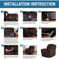 Velvet Plush Slip Covers for Recliners with Arms 1-Piece Stretch Recliner