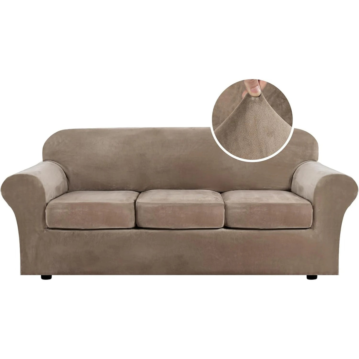 Modern Velvet Plush High Stretch Sofa Slipcover