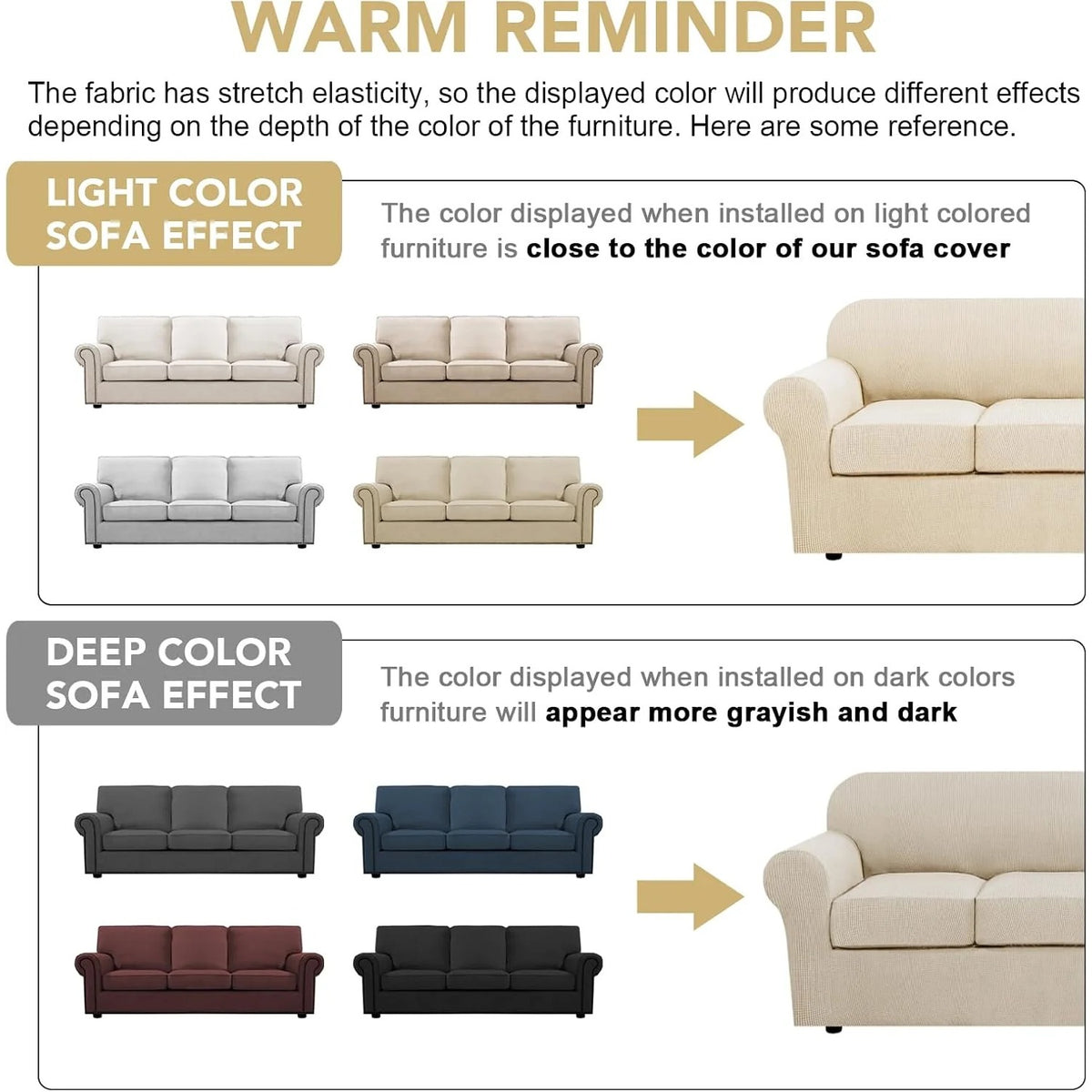 4 Piece Stretch Couch Covers for Cushion Couch Sofa Furniture Slipcovers