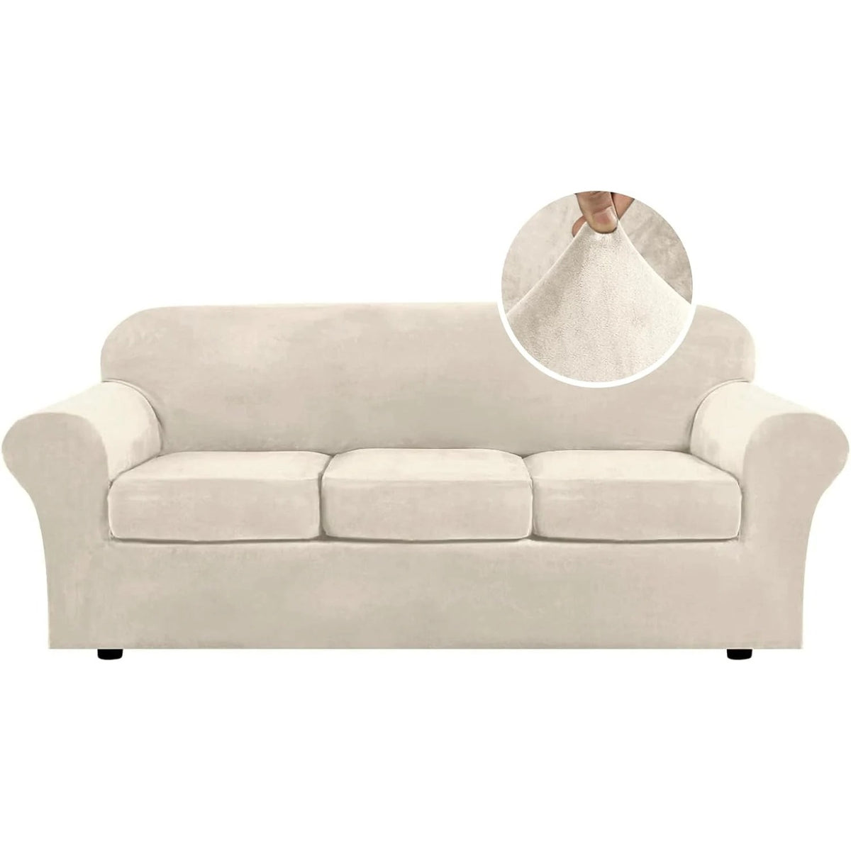 Modern Velvet Plush High Stretch Sofa Slipcover