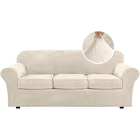 Modern Velvet Plush High Stretch Sofa Slipcover