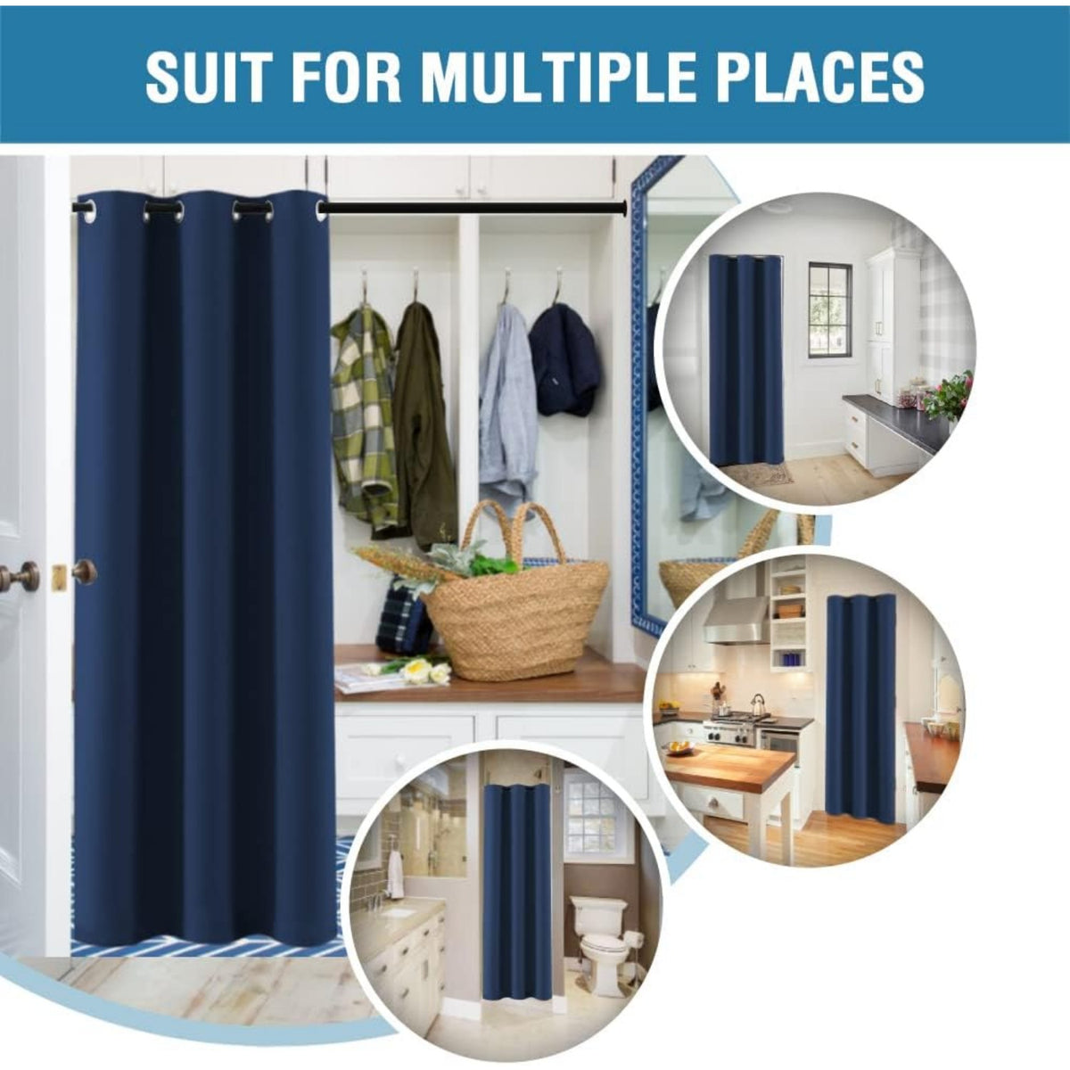 H.VERSAILTEX Doorway Curtain Blackout Closet Door Curtain Room Divider