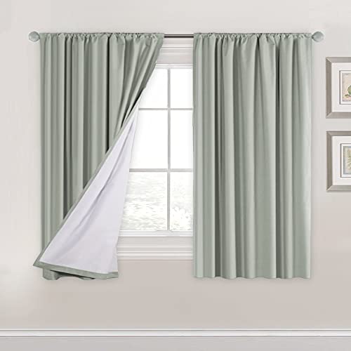 H.VERSAILTEX 100% Blackout Curtain Panels 96 Inches Long Thermal Insulated Blackout Lined Curtains for Bedroom Two Layers Full Light Blocking Drapes for Living Room, 2 Panels, Hunter Green