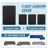 H.VERSAILTEX Sectional Couch Covers 3 Pieces Sofa Seat Cushion Covers L Shape Separate Cushion Couch Chaise Cover for Both Left/Right Sectional Couch (Large Sofa 2 Seater + 1 Chaise, Dusty Blue)