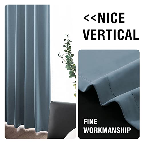 H.VERSAILTEX 100% Blackout Curtain Panels 96 Inches Long Thermal Insulated Blackout Lined Curtains for Bedroom Two Layers Full Light Blocking Drapes for Living Room, 2 Panels, Hunter Green