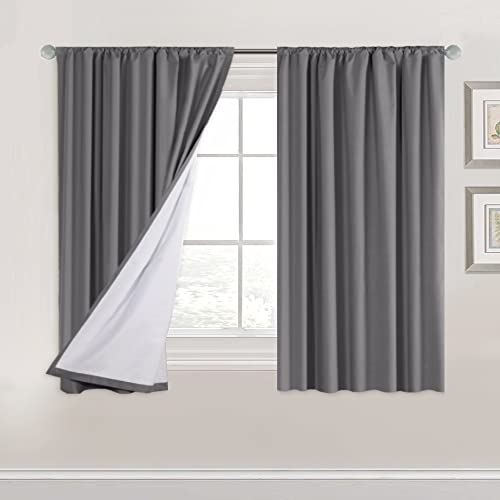 H.VERSAILTEX 100% Blackout Curtain Panels 96 Inches Long Thermal Insulated Blackout Lined Curtains for Bedroom Two Layers Full Light Blocking Drapes for Living Room, 2 Panels, Hunter Green