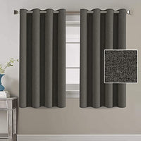 H.VERSAILTEX Linen Blackout Curtains 96 Inches Long for Bedroom/Living Room Thermal Insulated Grommet Curtain Drapes Primitive Textured Linen Burlap Effect Window Draperies 2 Panels - Light Taupe