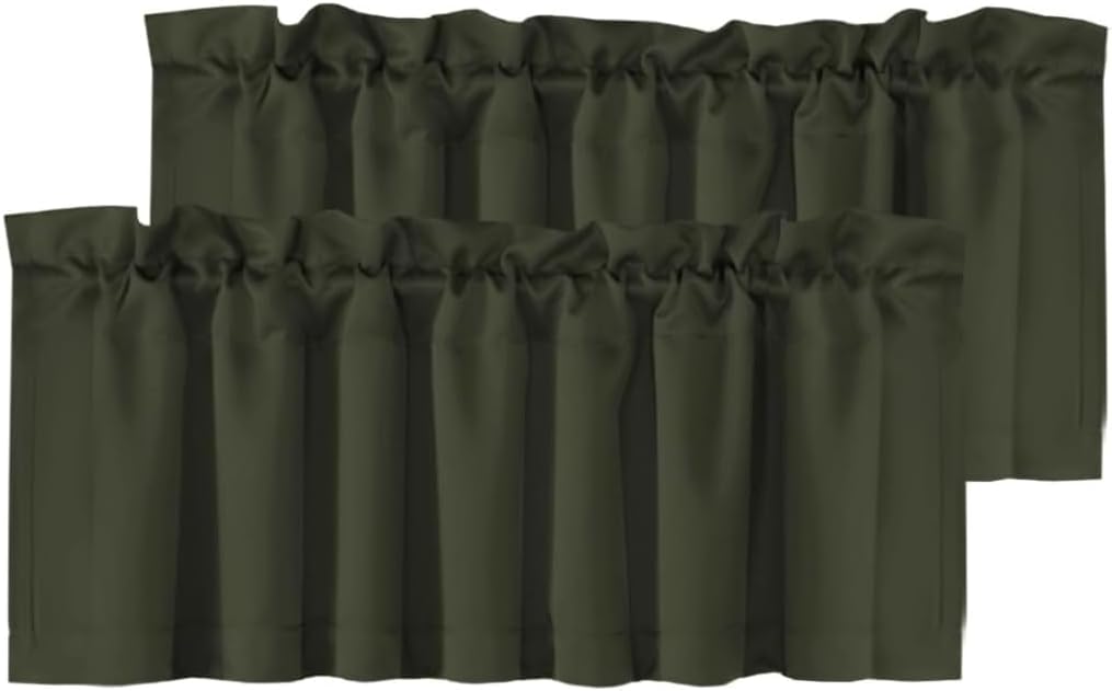 H.VERSAILTEX White Curtain Valances for Windows，Room Darking Kitchen Valances for Living Room/Bedroom/Bathroom Short Window Privacy Decorative Rod Pocket,52" W x 18" L,4 Panels