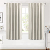 H.VERSAILTEX White Curtains for Bedroom, Back Tab/Rod Pocket Thermal Insulated Room Darkening Window White Drapes for Bedroom/Living Room - 52x63 Inches - 2 Panels, Greyish White