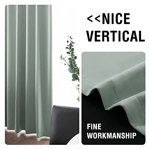 H.VERSAILTEX 100% Blackout Curtain Panels 96 Inches Long Thermal Insulated Blackout Lined Curtains for Bedroom Two Layers Full Light Blocking Drapes for Living Room, 2 Panels, Hunter Green