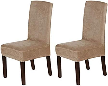 H.VERSAILTEX Velvet Dining Chair Covers Stretch Parson Chair Slipcovers, Set of 2
