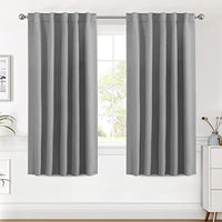 H.VERSAILTEX White Curtains for Bedroom, Back Tab/Rod Pocket Thermal Insulated Room Darkening Window White Drapes for Bedroom/Living Room - 52x63 Inches - 2 Panels, Greyish White