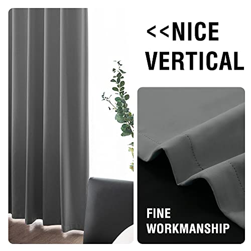 H.VERSAILTEX 100% Blackout Curtain Panels 96 Inches Long Thermal Insulated Blackout Lined Curtains for Bedroom Two Layers Full Light Blocking Drapes for Living Room, 2 Panels, Hunter Green