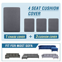 H.VERSAILTEX Sectional Couch Covers 3 Pieces Sofa Seat Cushion Covers L Shape Separate Cushion Couch Chaise Cover for Both Left/Right Sectional Couch (Large Sofa 2 Seater + 1 Chaise, Dusty Blue)