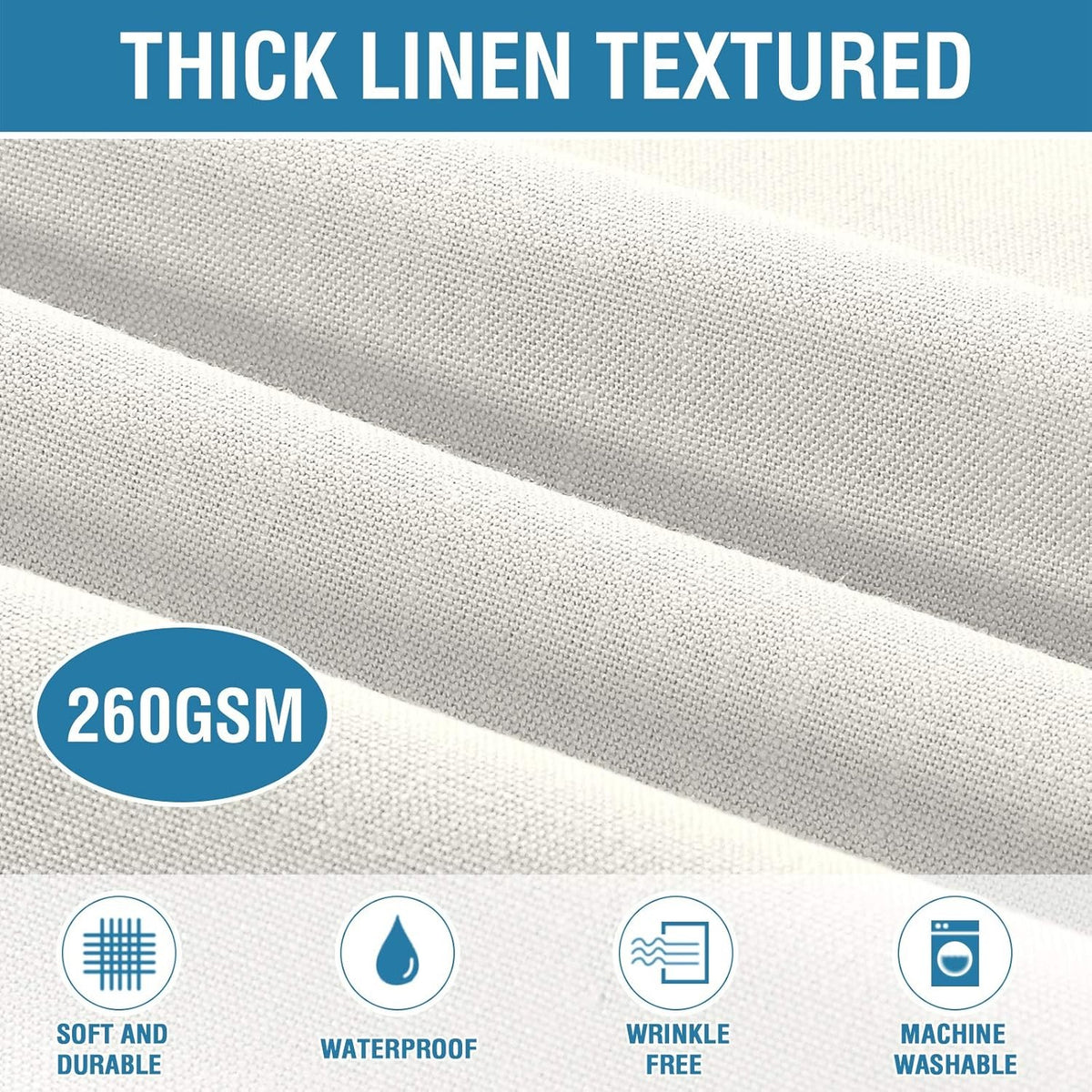 Linen Textured Table Cloths Premium Solid Tablecloth Spill-Proof Waterproof Table Cover