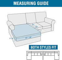 H.VERSAILTEX Sectional Couch Covers 1 Piece Chaise Slipcover L Shape Separate Cushion Couch Cover for Both Left/Right Sectional Couch (Seat Only: 1 Chaises, Ivory)
