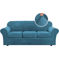 Modern Velvet Plush High Stretch Sofa Slipcover