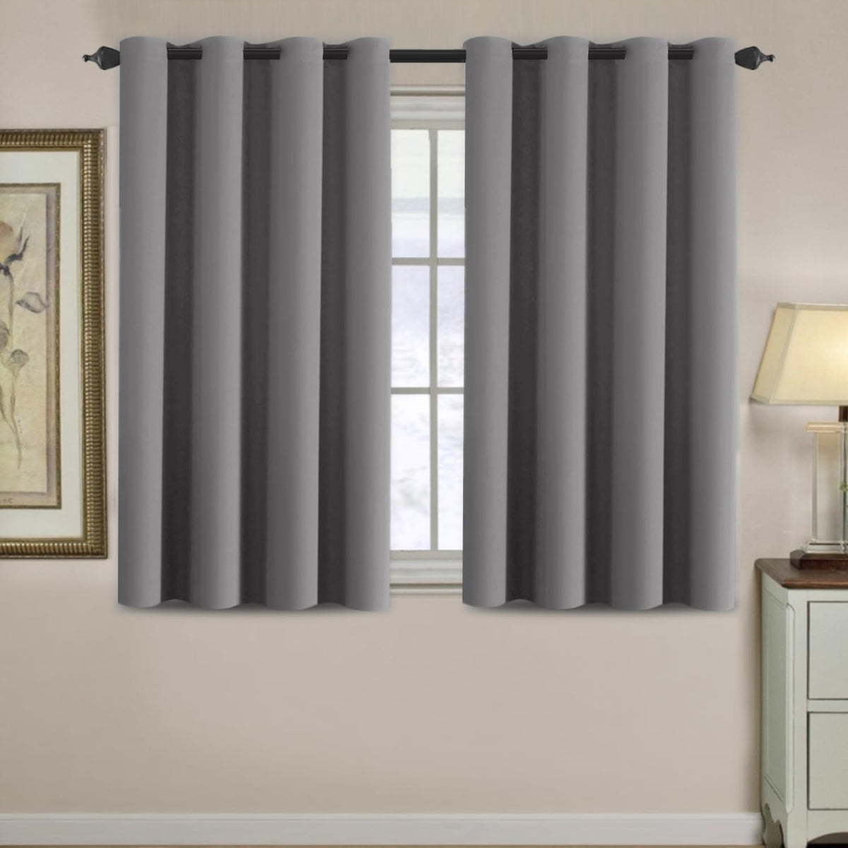 2pcs H.VERSAILTEX Light Blocking Curtain for Living Room Thermal Insulated Window Treatment Panel/Drape for Dining Room, Elegant Soft Curtain for Bedroom Grommet Top One Panel