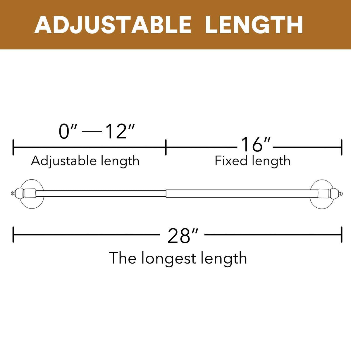 Turquoize 4 Pack Magnetic Curtain Rods Multi-Use Adjustable Petite Cafe Sidelight for Iron and Steel Place (16"-28", Black)