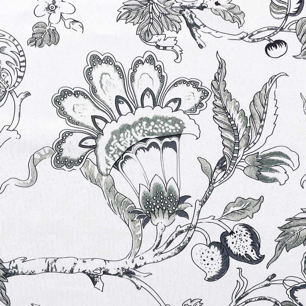 Turquoize Blackout Curtains 2 Panels Set Floral Print Drapes for Bedroom Thermal Insulated Grommet Window Curtain for Living Room(52"x 108",Antique Green Floral)