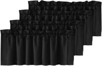 H.VERSAILTEX White Curtain Valances for Windows，Room Darking Kitchen Valances for Living Room/Bedroom/Bathroom Short Window Privacy Decorative Rod Pocket,52" W x 18" L,4 Panels