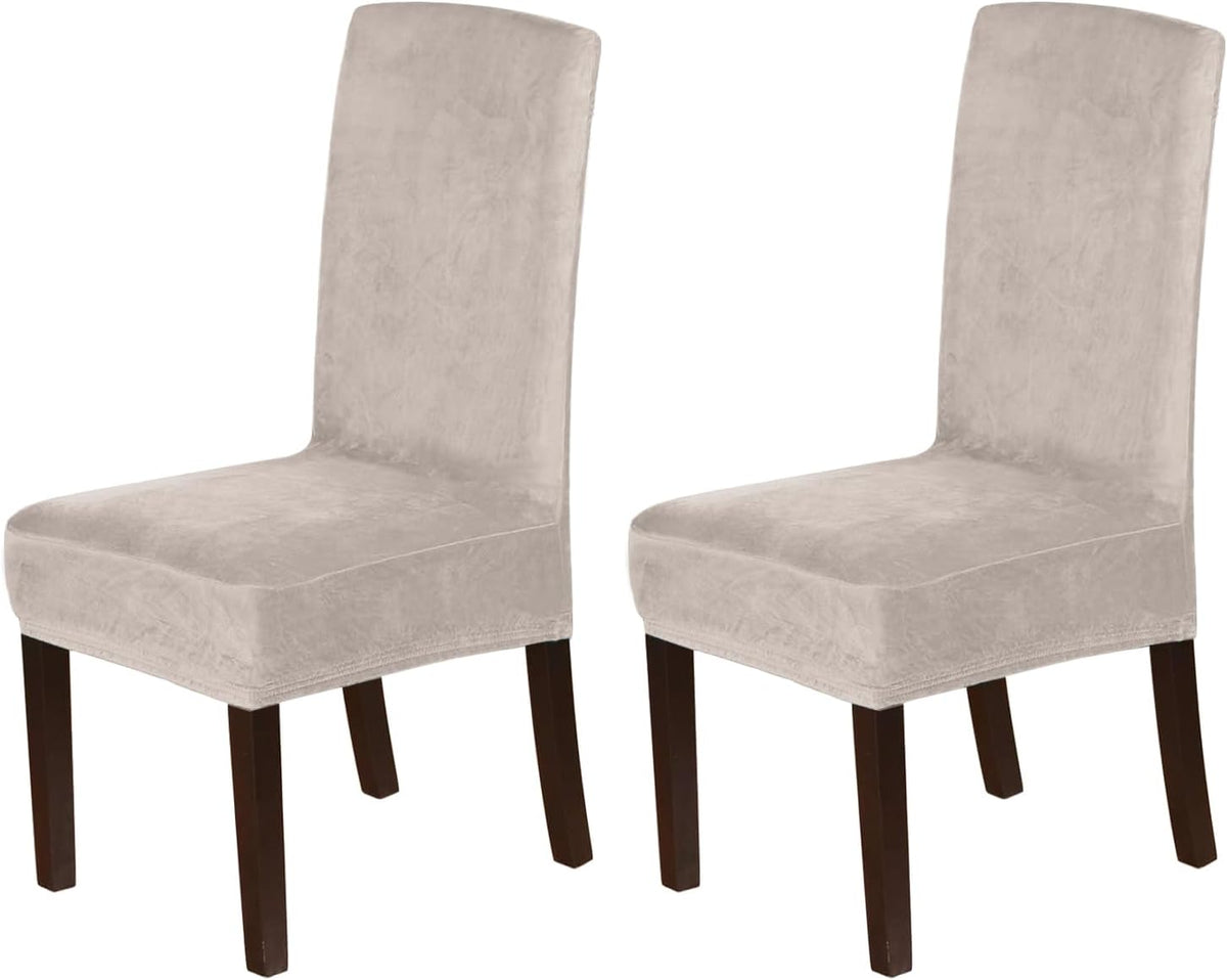 H.VERSAILTEX Velvet Dining Chair Covers Stretch Parson Chair Slipcovers, Set of 2