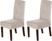 H.VERSAILTEX Velvet Dining Chair Covers Stretch Parson Chair Slipcovers, Set of 2