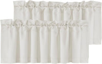 H.VERSAILTEX White Curtain Valances for Windows，Room Darking Kitchen Valances for Living Room/Bedroom/Bathroom Short Window Privacy Decorative Rod Pocket,52" W x 18" L,4 Panels